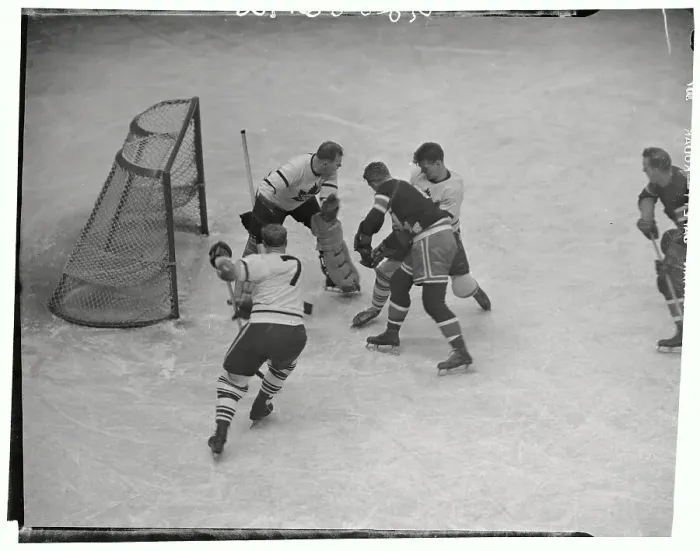 Framed Print : Leafs and Rangers Hockey Players in Action Framed Print : Leafs and Rangers Hockey Players in Action