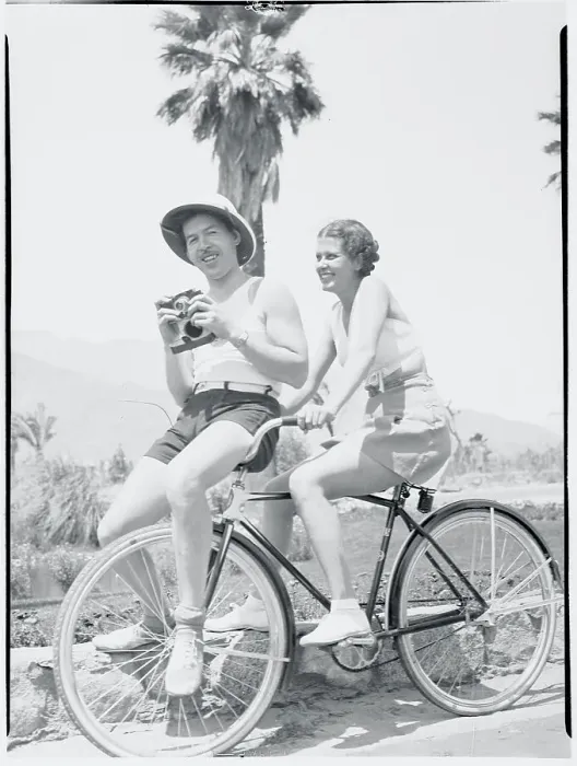 Framed Print : Leah Ray and Jimmy Starr Riding Bicycle Framed Print : Leah Ray and Jimmy Starr Riding Bicycle