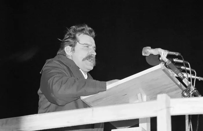 Framed Print : Lech Walesa Addressing Crowd Framed Print : Lech Walesa Addressing Crowd