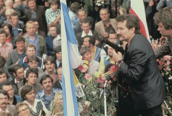 Framed Print : Lech Walesa Addressing Supporters Framed Print : Lech Walesa Addressing Supporters