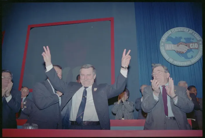 Framed Print : Lech Walesa at AFL-CIO Convention