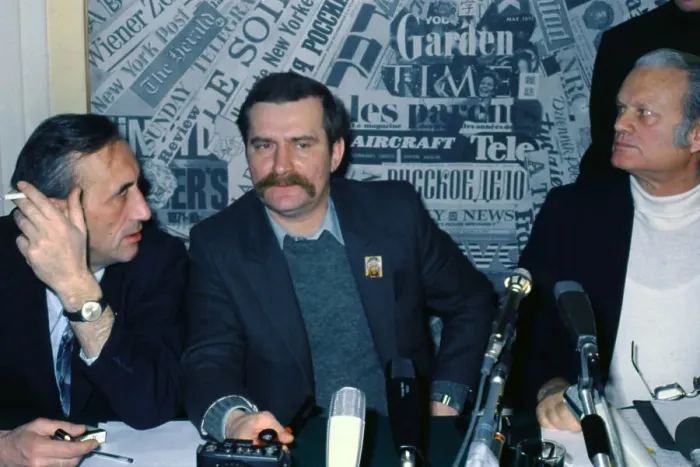 Framed Print : Lech Walesa Attending News Conference Framed Print : Lech Walesa Attending News Conference