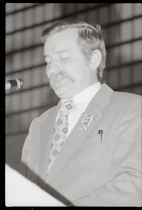 Framed Print : Lech Walesa Making Speech Framed Print : Lech Walesa Making Speech