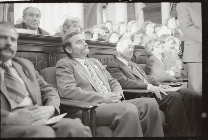 Framed Print : Lech Walesa at Mass