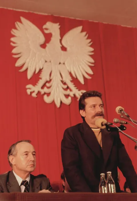 Framed Print : Lech Walesa and Mieczyslaw Jagielski