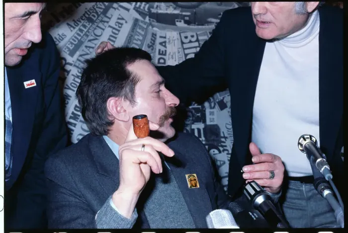 Framed Print : Lech Walesa Smoking Cigar Framed Print : Lech Walesa Smoking Cigar