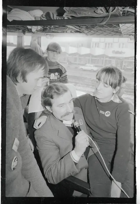 Framed Print : Lech Walesa Surrounded by Students Framed Print : Lech Walesa Surrounded by Students