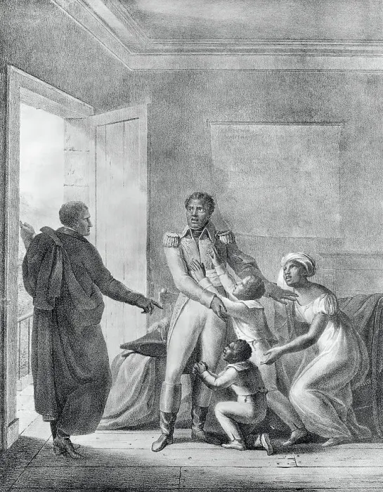 Framed Print : Leclerc Arresting Toussaint L'Ouverture Framed Print : Leclerc Arresting Toussaint L'Ouverture