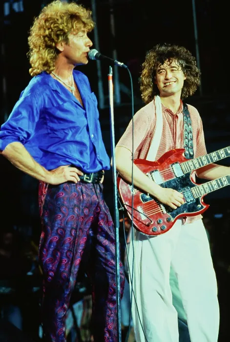 Framed Print : Led Zeppelin Perform during Live Aid Concert 1985 Framed Print : Led Zeppelin Perform during Live Aid Concert 1985