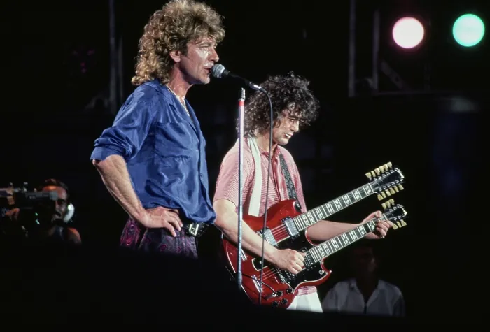 Framed Print : Led Zeppelin Performing At Live Aid Framed Print : Led Zeppelin Performing At Live Aid