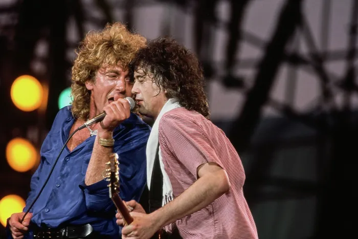 Framed Print : Led Zeppelin Performing At Live Aid Framed Print : Led Zeppelin Performing At Live Aid