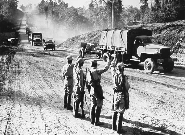 Ledo Road. January 1945: Some of the first Chinese trucks pass through