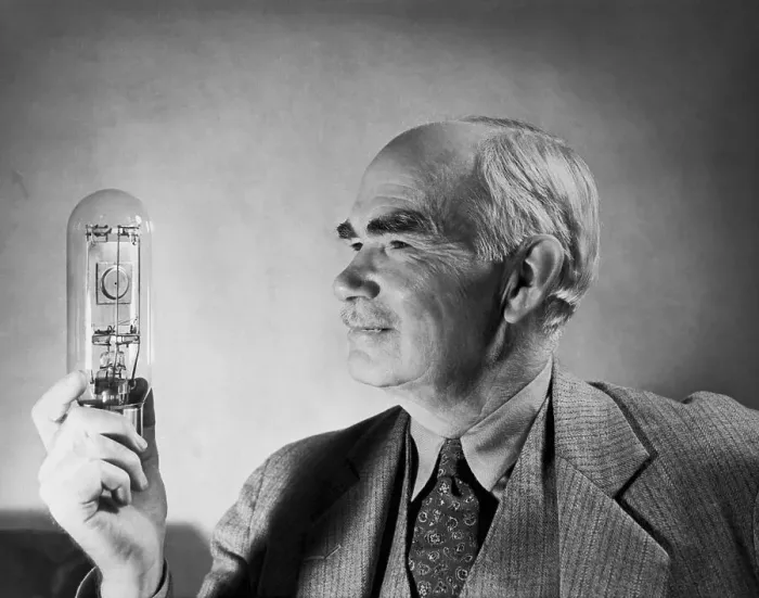 Framed Print : Lee Deforest Holding Audio Tube Framed Print : Lee Deforest Holding Audio Tube