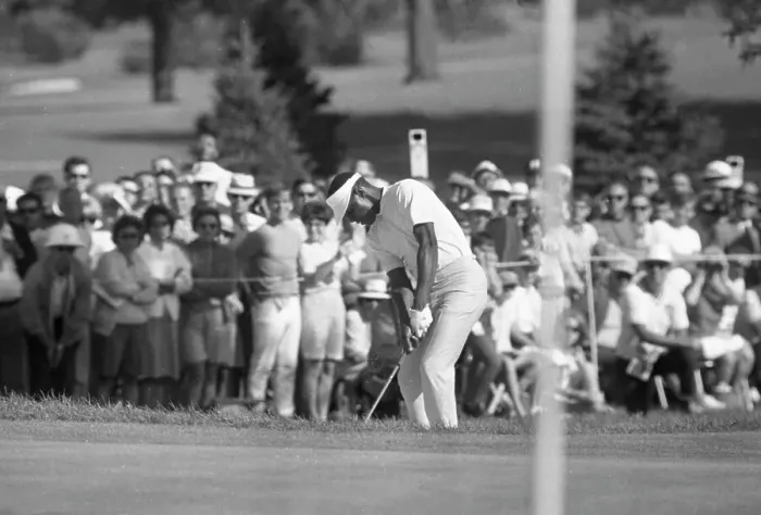 Framed Print : Lee Elder. Lee Edler is seen on the fourth hole of sudden death golf against Framed Print : Lee Elder. Lee Edler is seen on the fourth hole of sudden death golf against