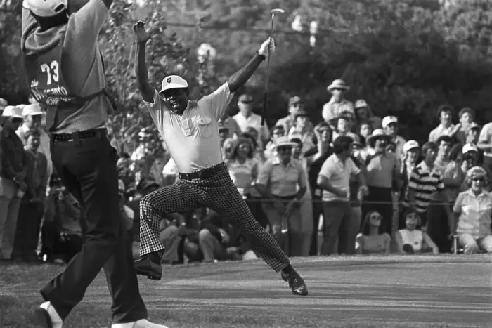 Framed Print : Lee Elder Leaping for Joy After Winning Framed Print : Lee Elder Leaping for Joy After Winning