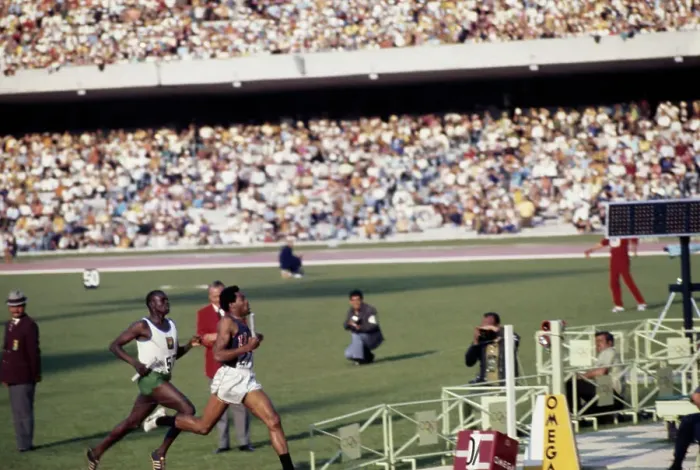 Framed Print : Lee Evans And Daniel Rudisha At Olympics