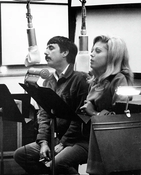 Framed Print : Lee Hazlewood & Nancy Sinatra Recording Framed Print : Lee Hazlewood & Nancy Sinatra Recording