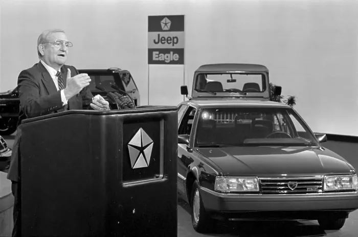 Framed Print : Lee Iacocca Introduces 1988 Models Framed Print : Lee Iacocca Introduces 1988 Models