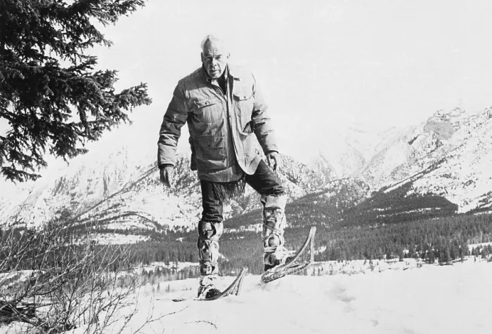 Framed Print : Lee Marvin Wearing Snow Shoes Framed Print : Lee Marvin Wearing Snow Shoes