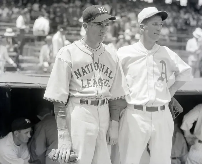 Framed Print : Lefty Grove Standing W / Carl Hubbell