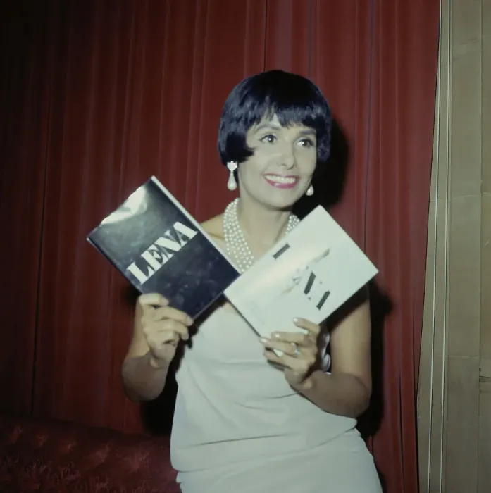 Framed Print : Legendary Lena Horne Holding Her New Books Framed Print : Legendary Lena Horne Holding Her New Books