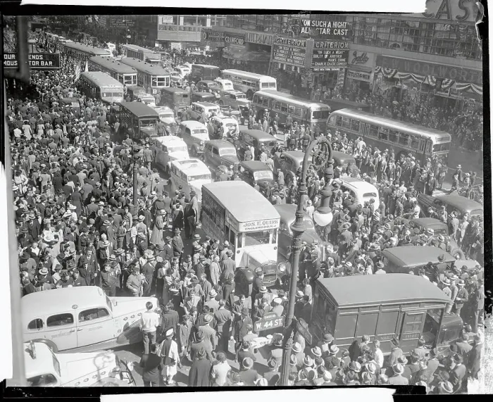 Framed Print : Legionnaires Stalling Traffic in Times Square Framed Print : Legionnaires Stalling Traffic in Times Square