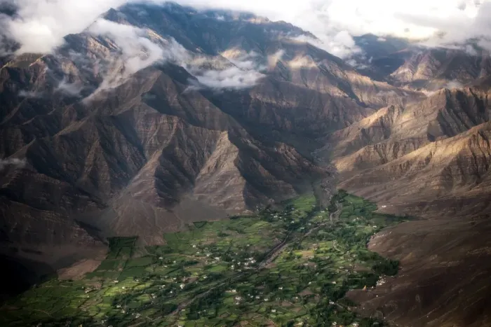 Framed Print : Leh city from above