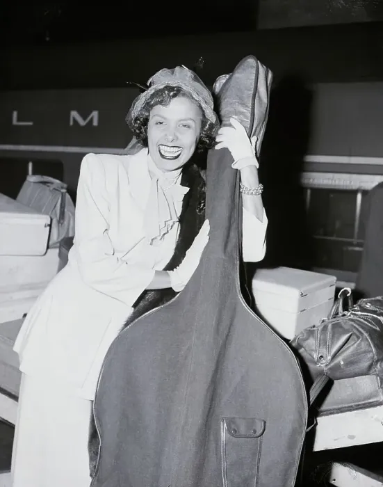 Framed Print : Lena Horne Laughing And Holding Bass Framed Print : Lena Horne Laughing And Holding Bass