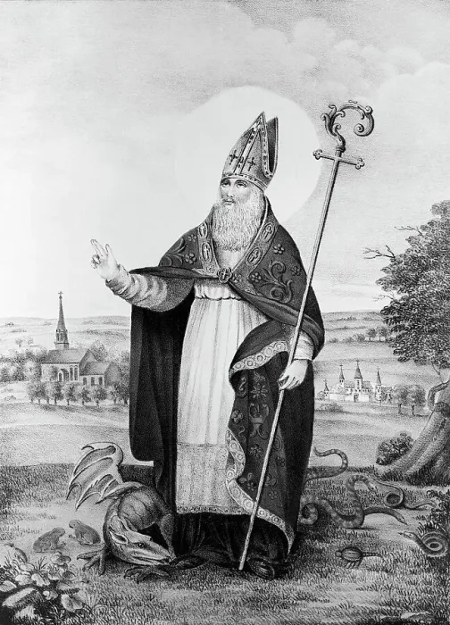 Framed Print : Full Length Illus. Of St. Patrick Framed Print : Full Length Illus. Of St. Patrick