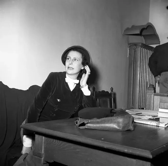 Framed Print : Leni Riefenstahl with Her Lawyer Framed Print : Leni Riefenstahl with Her Lawyer