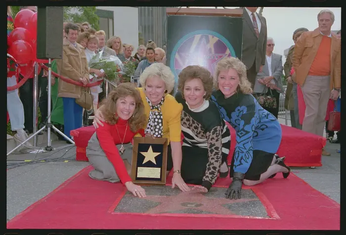 Framed Print : Lennon Sisters Putting Hands on Star Framed Print : Lennon Sisters Putting Hands on Star