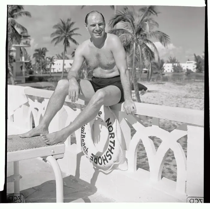 Framed Print : Leo Durocher Lounging at Pool Side Framed Print : Leo Durocher Lounging at Pool Side