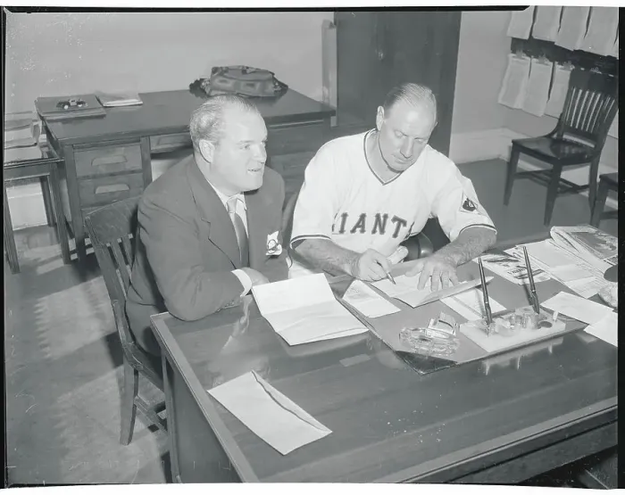Framed Print : Leo Durocher Signign Contract