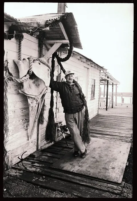 Framed Print : Leon Goslin Standing on Pier