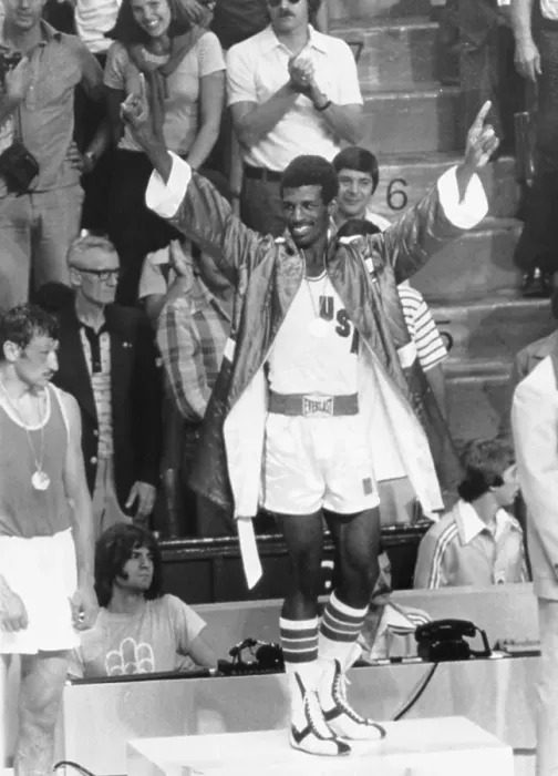 Framed Print : Leon Spinks Receiving Gold Medal Framed Print : Leon Spinks Receiving Gold Medal