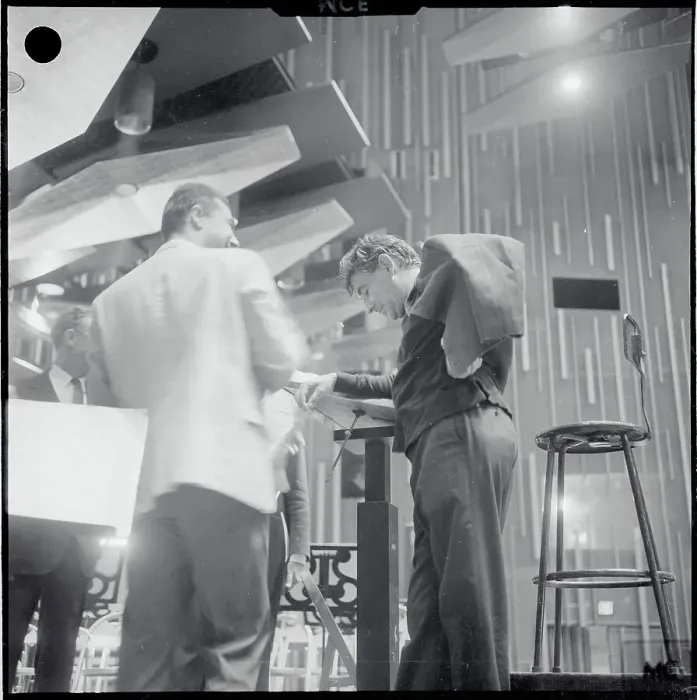 Framed Print : Leonard Bernstein Chatting with a Colleague Framed Print : Leonard Bernstein Chatting with a Colleague