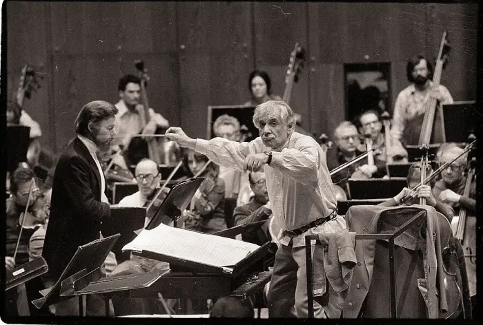 Framed Print : Leonard Bernstein Conducting Orchestra Framed Print : Leonard Bernstein Conducting Orchestra