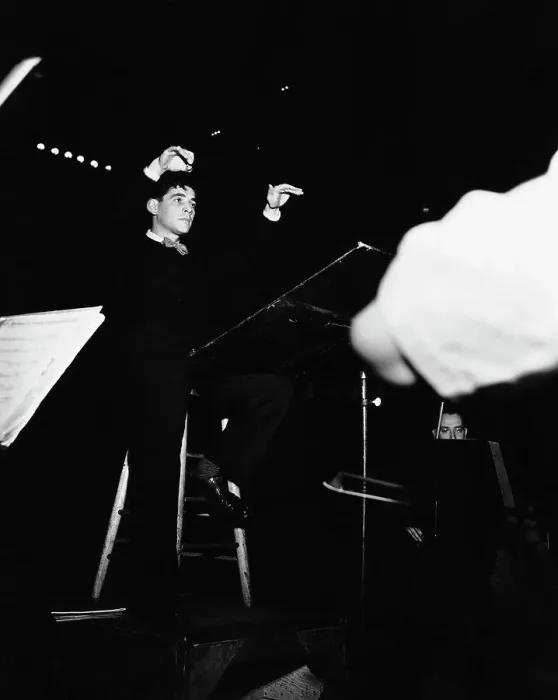 Framed Print : Leonard Bernstein Conducting Orchestra Framed Print : Leonard Bernstein Conducting Orchestra