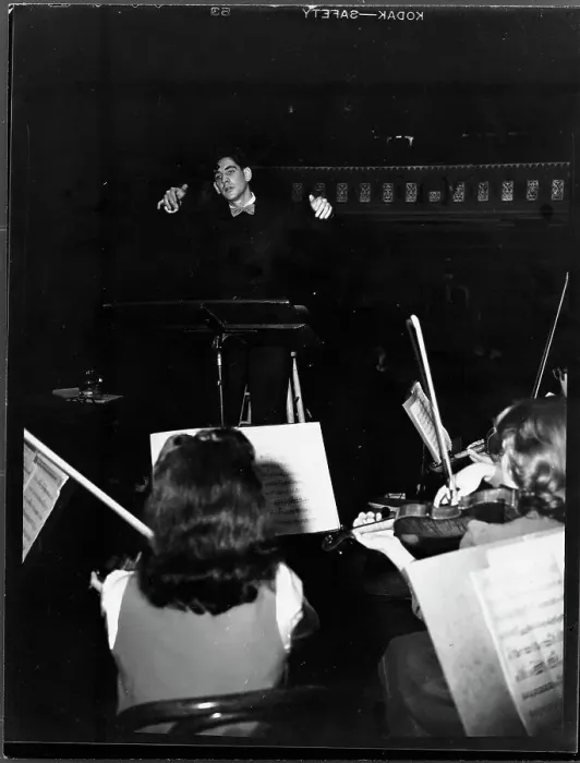 Framed Print : Leonard Bernstein Conducting Orchestra Framed Print : Leonard Bernstein Conducting Orchestra