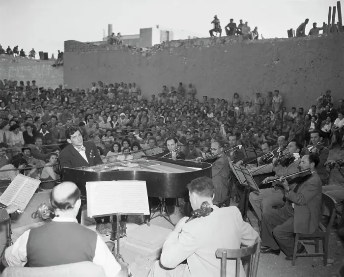 Framed Print : Leonard Bernstein Playing In Israel Framed Print : Leonard Bernstein Playing In Israel