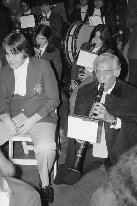 Framed Print : Leonard Berstein Playing the Clarinet with Students Framed Print : Leonard Berstein Playing the Clarinet with Students