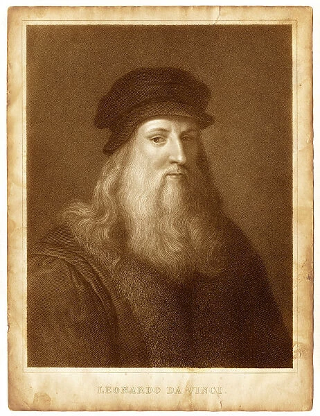 Leonardo Da Vinci Engraving