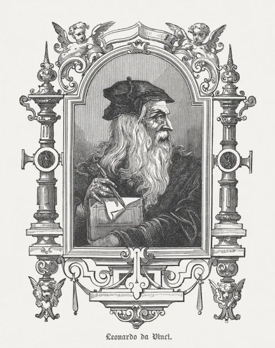 Framed Print : Leonardo da Vinci, Italian polymath, published in 1878