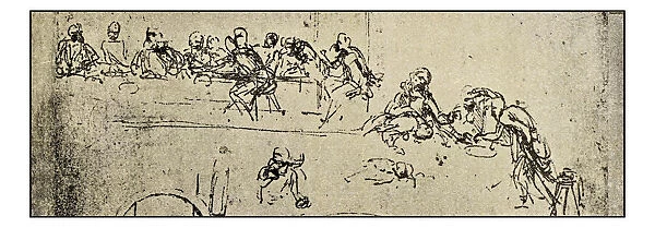 Leonardos sketches and drawings: The last supper