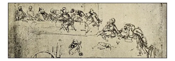 Framed Print : Leonardos sketches and drawings: The last supper
