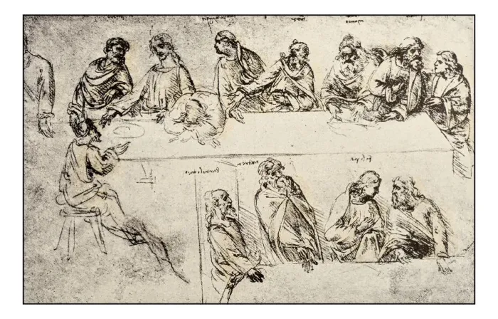 Framed Print : Leonardos sketches and drawings: The last supper Framed Print : Leonardos sketches and drawings: The last supper
