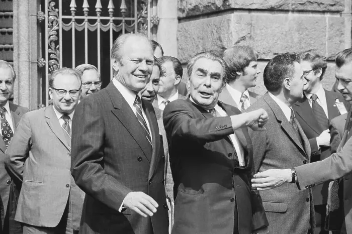 Framed Print : Leonid Brezhnev Gestures Outside Soviet Framed Print : Leonid Brezhnev Gestures Outside Soviet