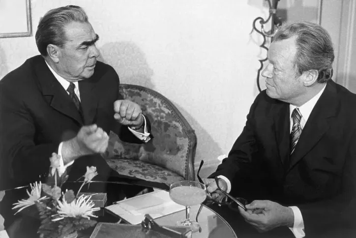 Framed Print : Leonid Brezhnev And Willy Brandt