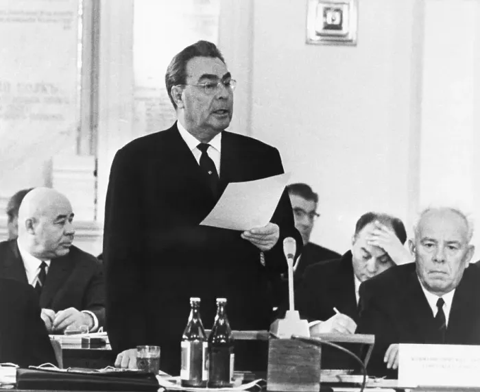 Framed Print : Leonid I. Brezhnev Addresses Conference Framed Print : Leonid I. Brezhnev Addresses Conference