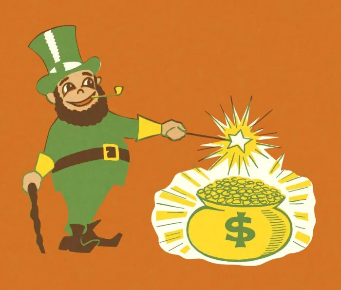 Framed Print : Leprechaun and a Pot of Gold